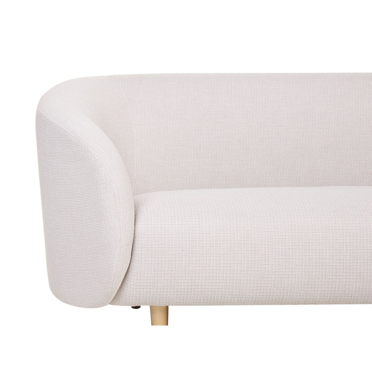 Sofa dwuosobowa tapicerowana beżowa ze złotym LOEN