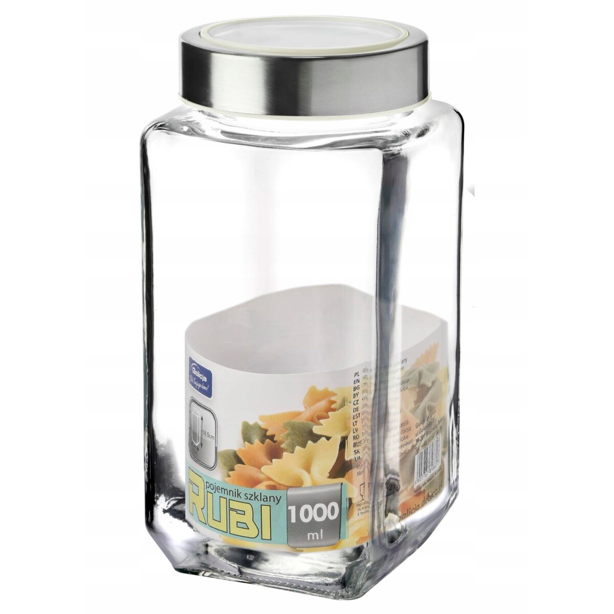 SŁOIK Pojemnik kuchenny SZKLANY Rubi 12 x 1 L do szuflad szafki na jedzenie