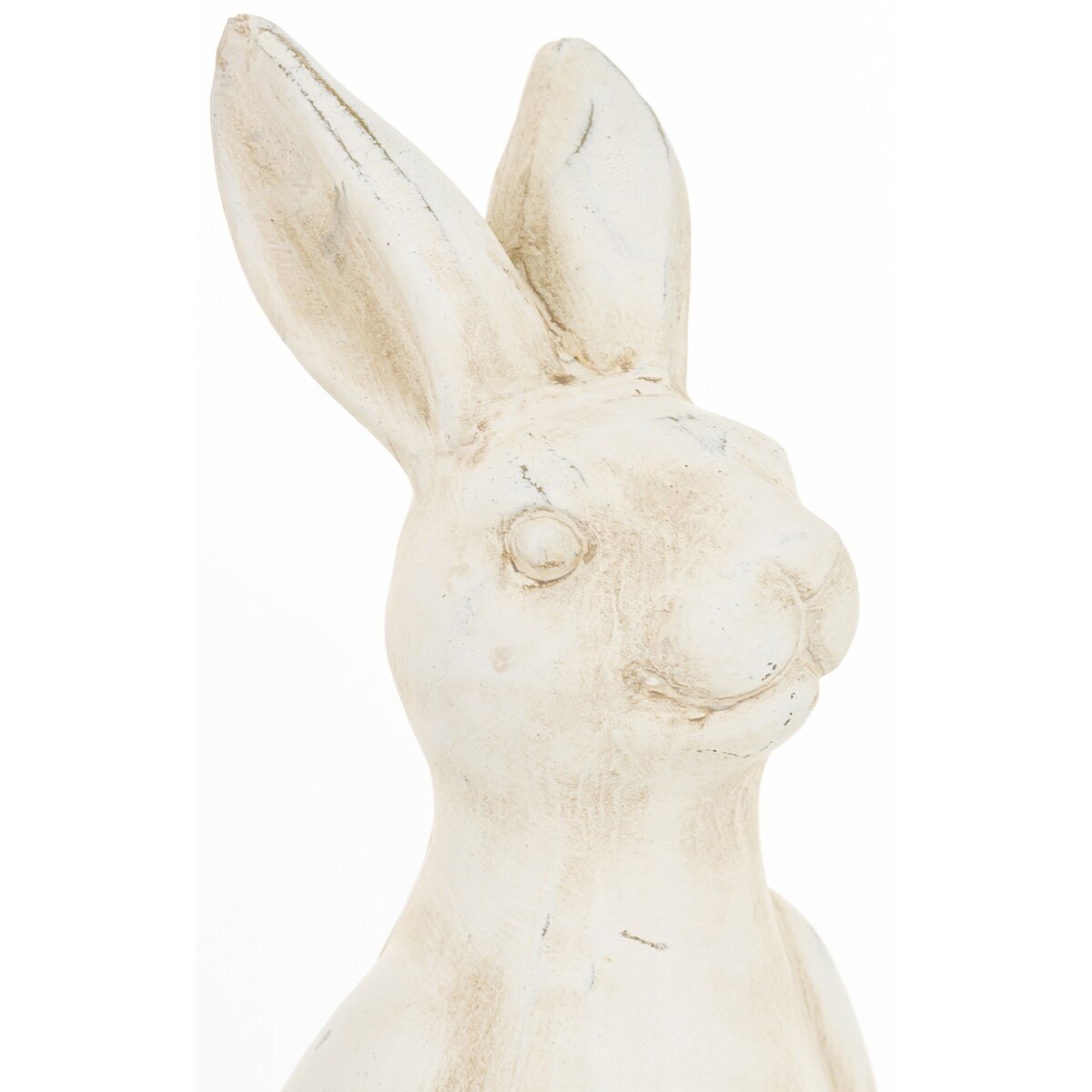 Dekoracja - beżowa ceramiczna figurka królika 31.5x13x13 cm