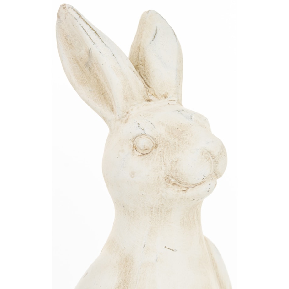 Dekoracja - beżowa ceramiczna figurka królika 31.5x13x13 cm