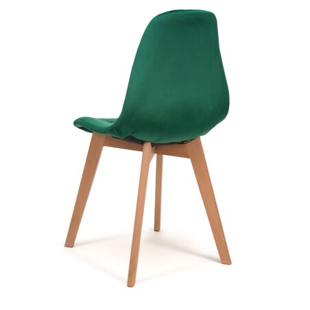 Krzesło tapicerowane skandynawskie welur VEGAS zielony