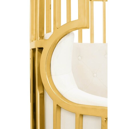 Welurowy fotel klatka Lord KH1501100109 King Home metal beżowy złoty