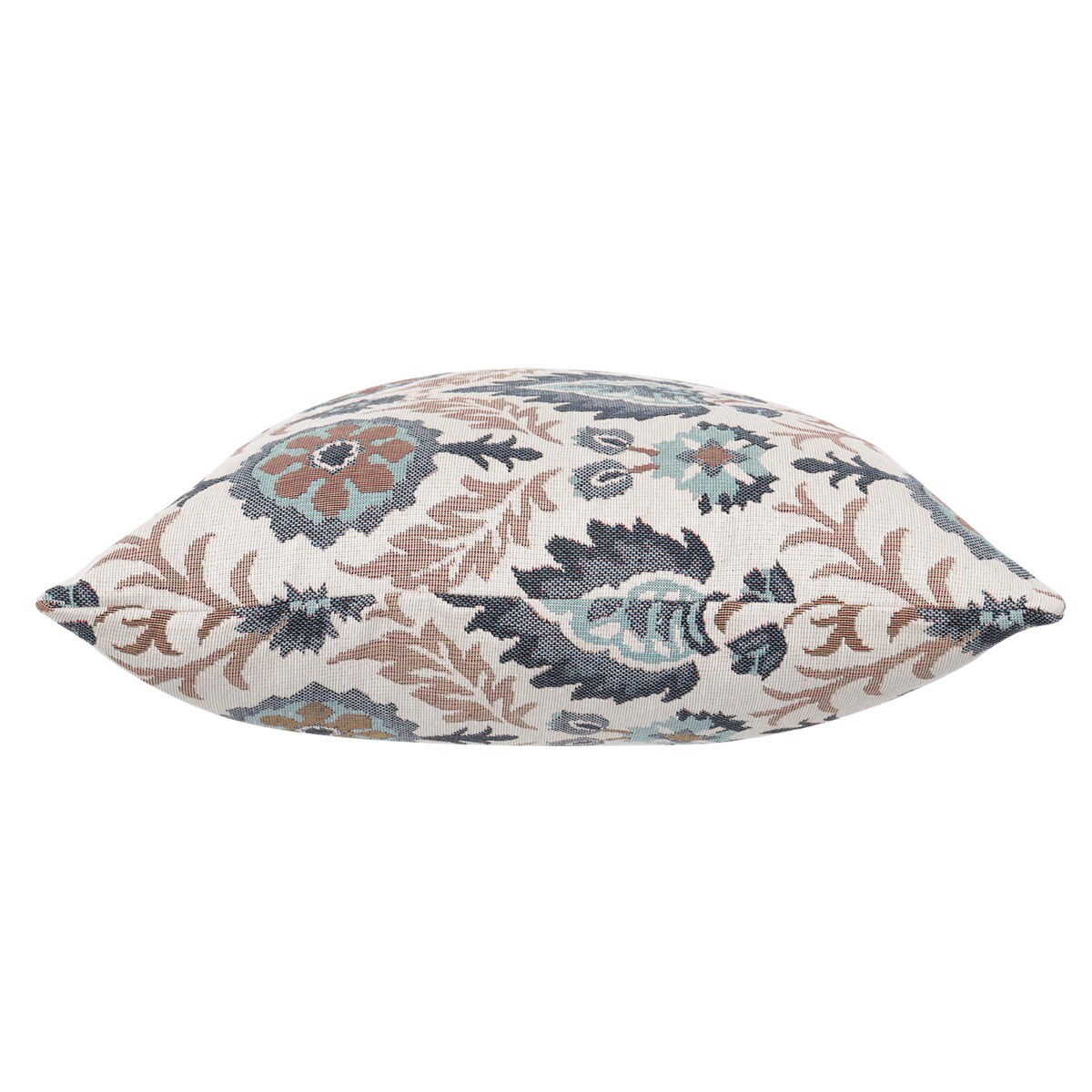 Folkowa poduszka gobelinowa 45x45 Aria - kremowo niebieska