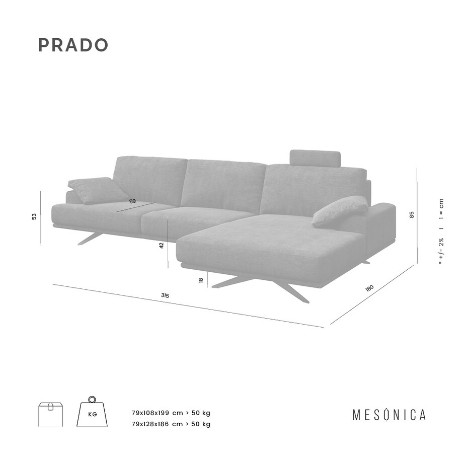 Sofa narożna Prado brązowa