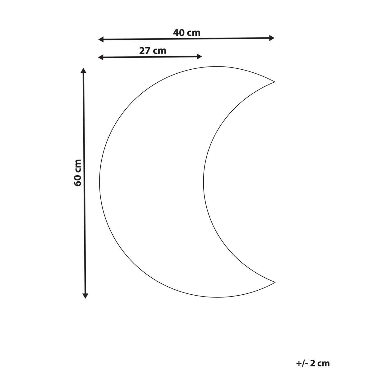 Lustro ścienne księżyc 40 x 60 cm srebrne PESMES
