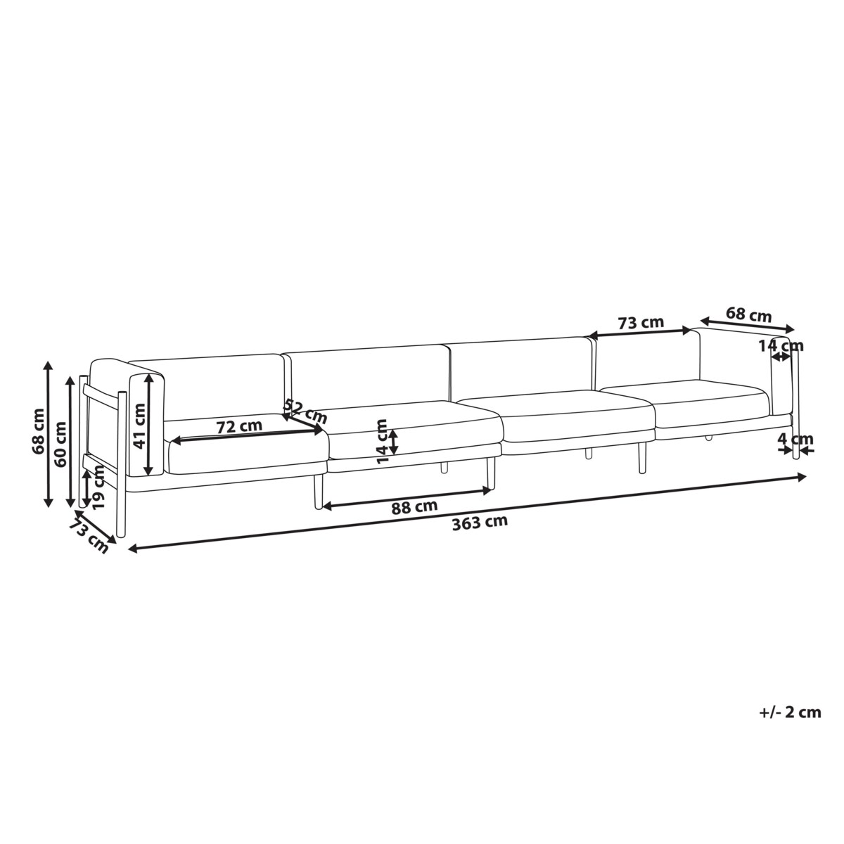 Sofa ogrodowa dla 4 osób FERRETTI Jasnobeżowy