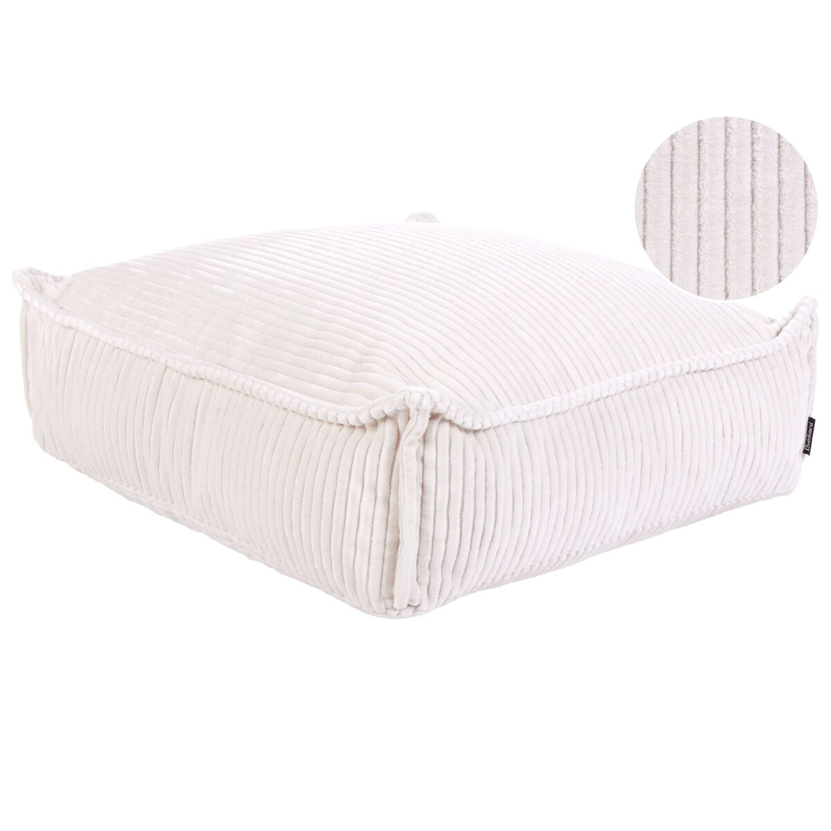 Poduszka podłogowa Pufa dla dzieci ALLOZAI Welur Jasnobeżowy