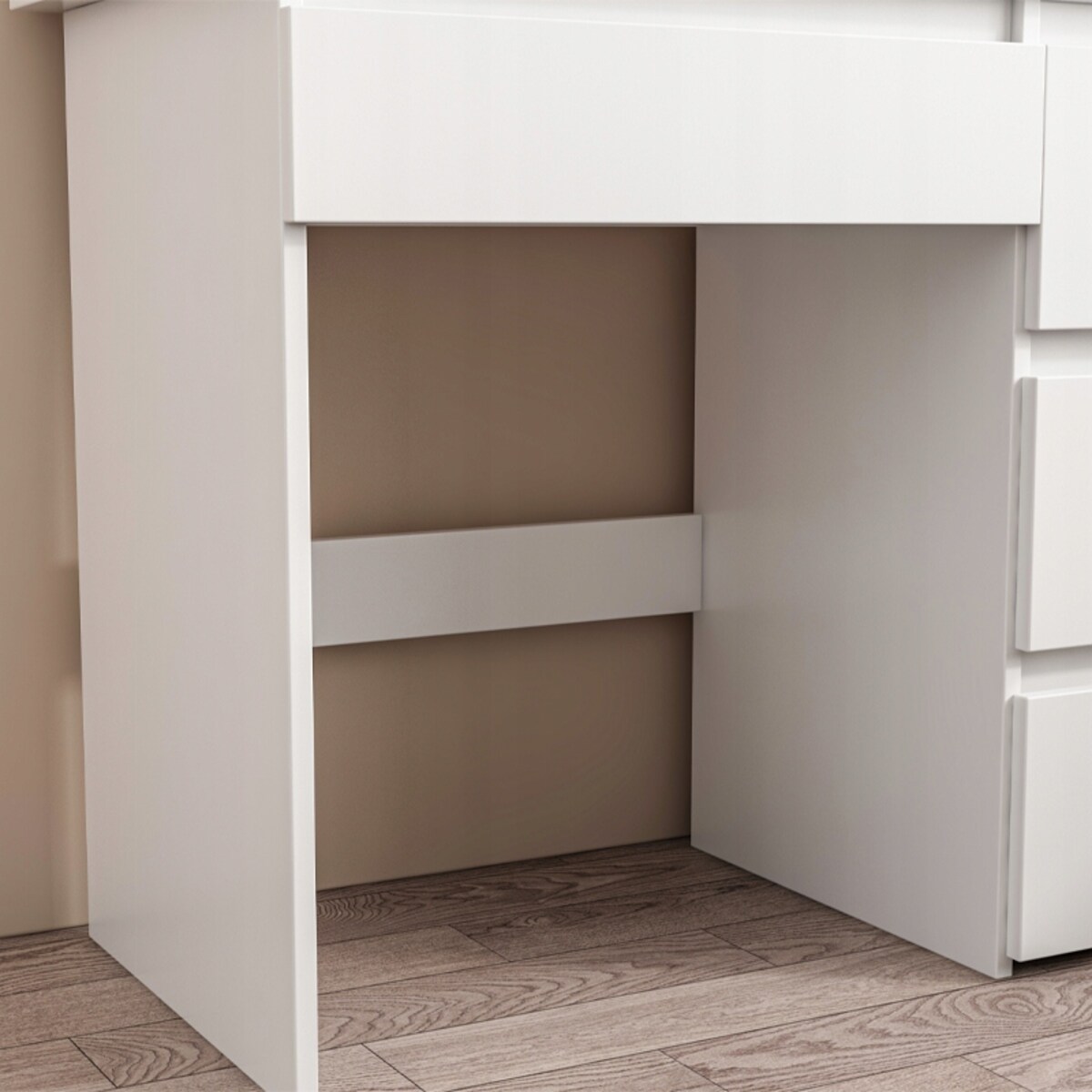 Toaletka do makijażu wizażu kosmetyczna z lustrem led nowoczesna loft 90 cm