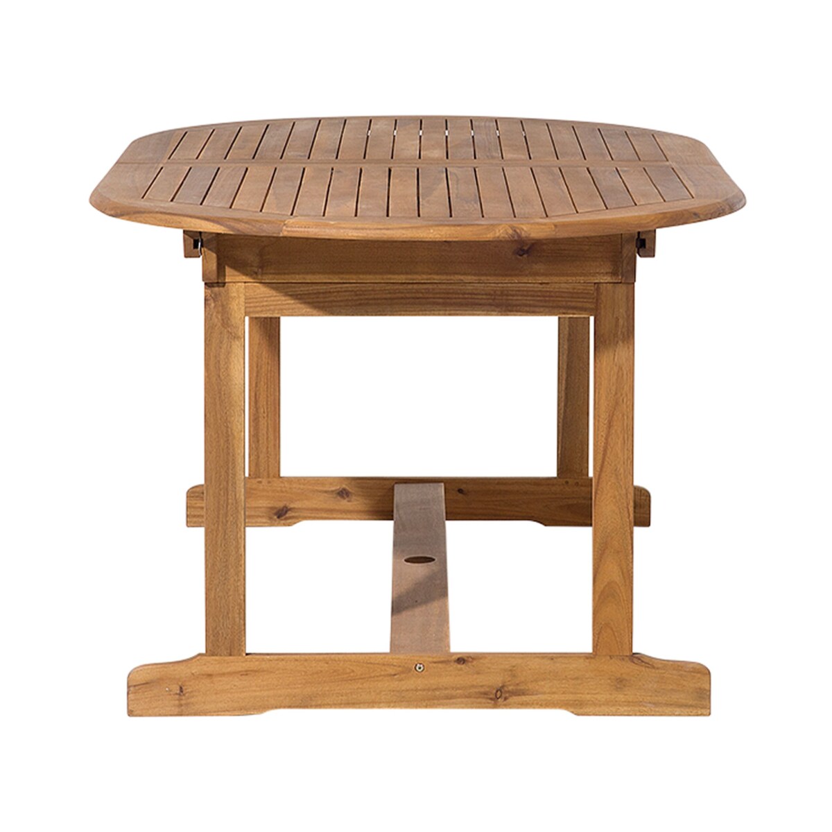 Zestaw ogrodowy drewniany stół z parasolem i 8 krzeseł z poduszkami złamana biel MAUI