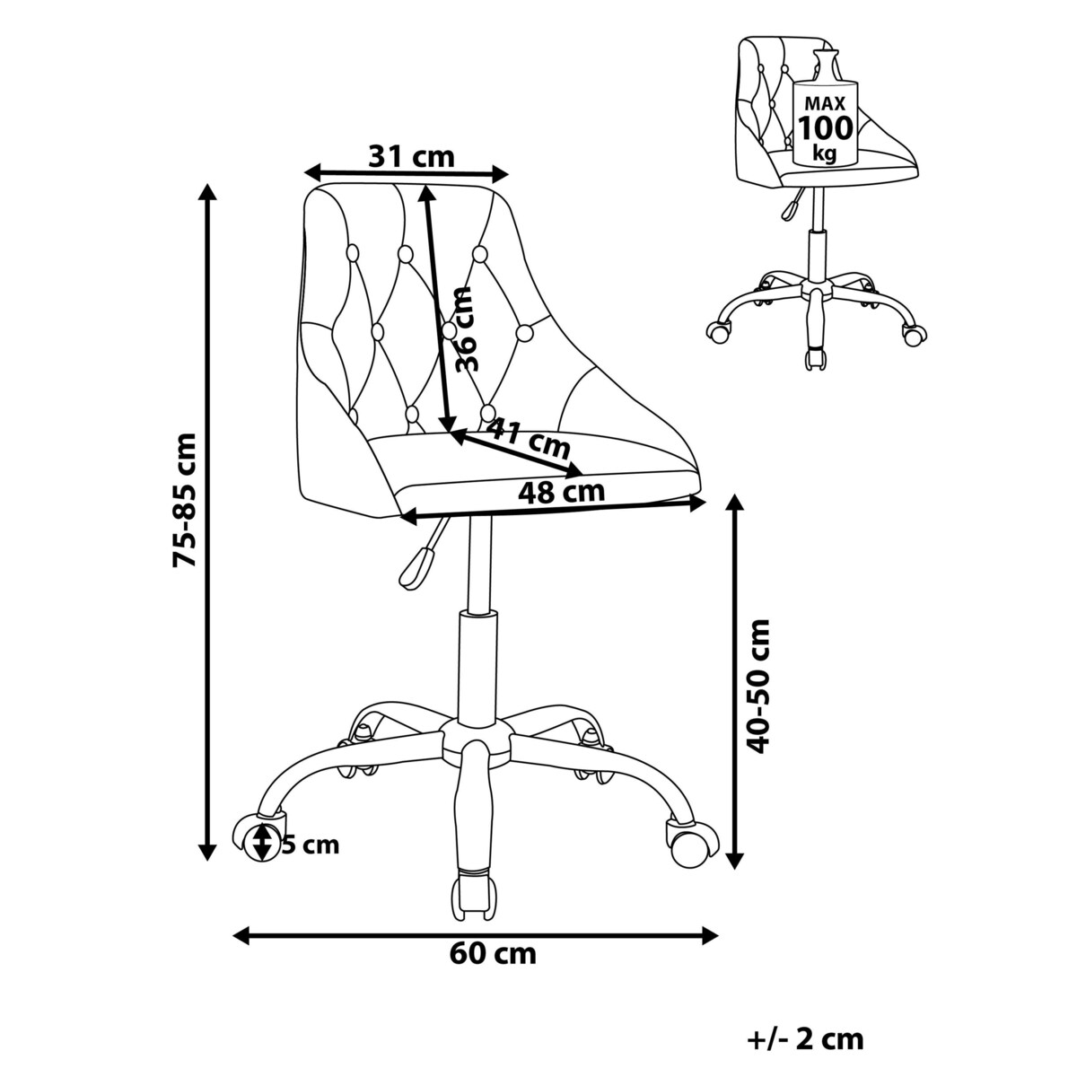 Krzesło obrotowe Obrotowy PARRISH Welur Pastelowy róż