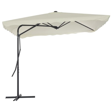 vidaXL Parasol ogrodowy na słupku stalowym, 250 x 250 cm, piaskowy