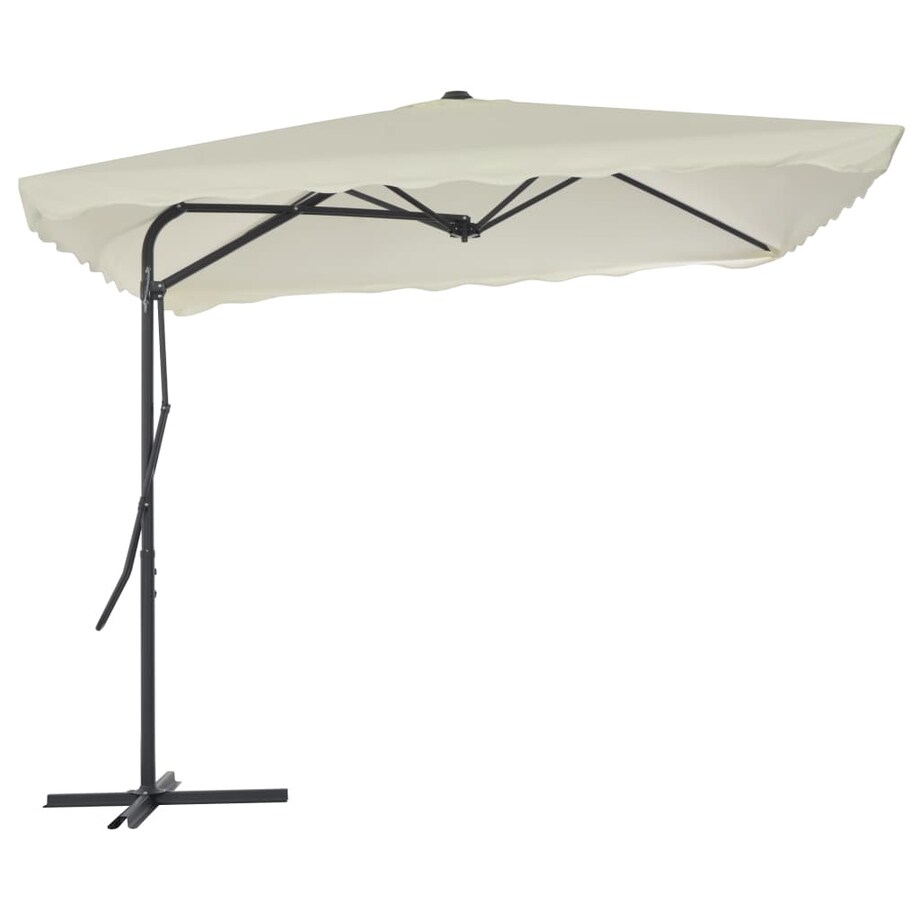 vidaXL Parasol ogrodowy na słupku stalowym, 250 x 250 cm, piaskowy