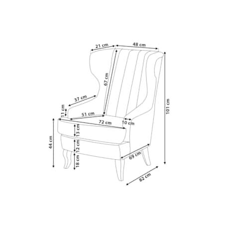 Fotel czarno-biały MOLDE