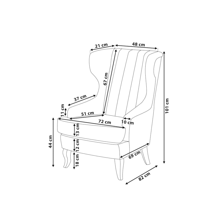 Fotel czarno-biały MOLDE