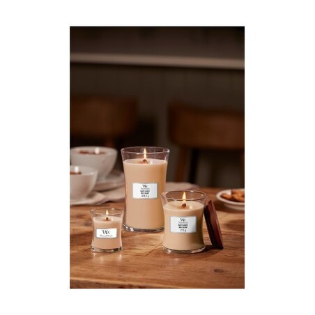 WoodWick świeca średnia WHITE HONEY