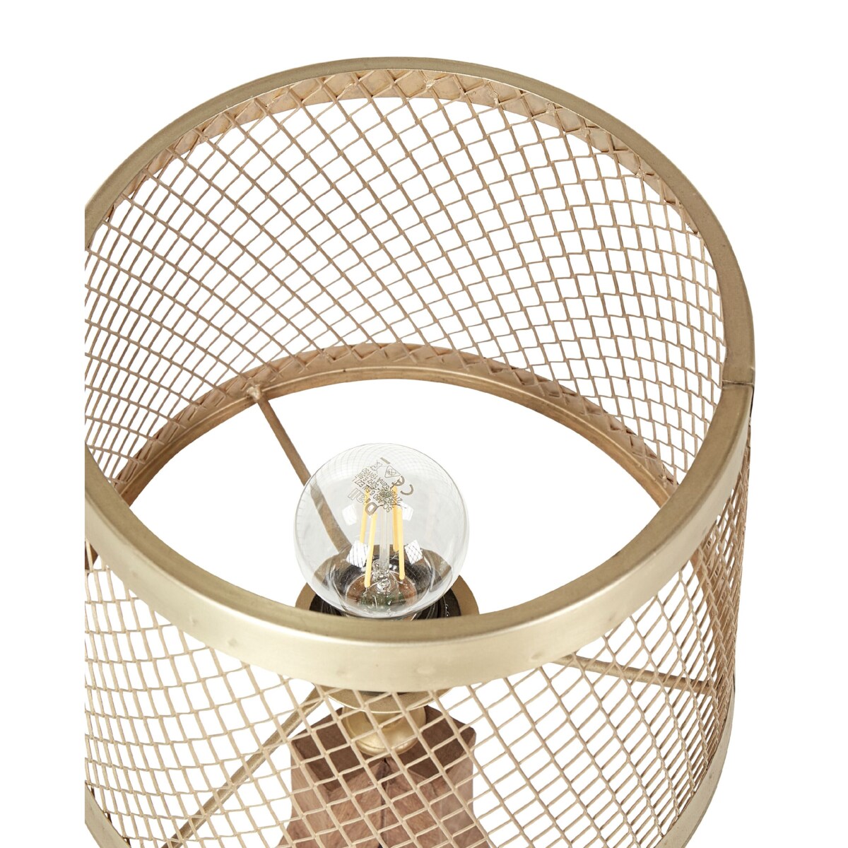 Lampa stołowa drewno mango ciemna z mosiężnym BEKI