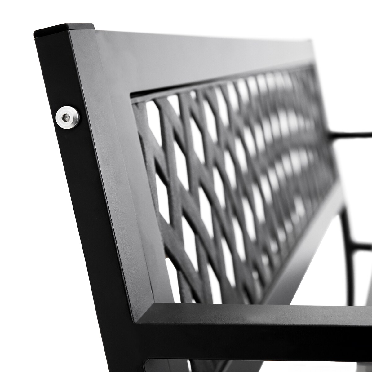 Ławka ogrodowa z oparciem stalowa na balkon