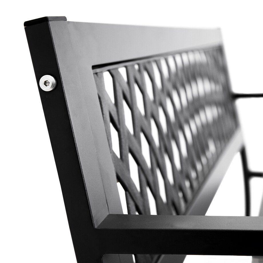 Ławka ogrodowa z oparciem stalowa na balkon