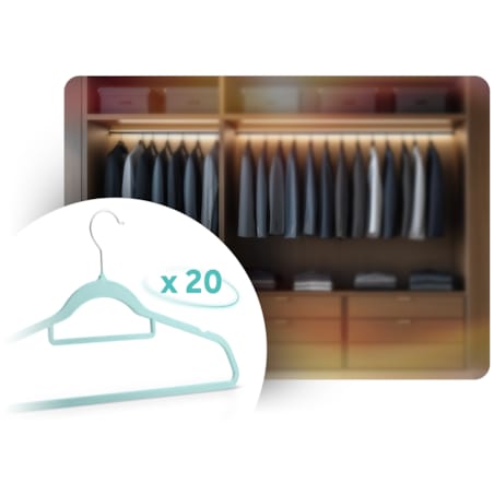 Wieszaki na ubrania welurowe do szafy zestaw 20szt. Massido