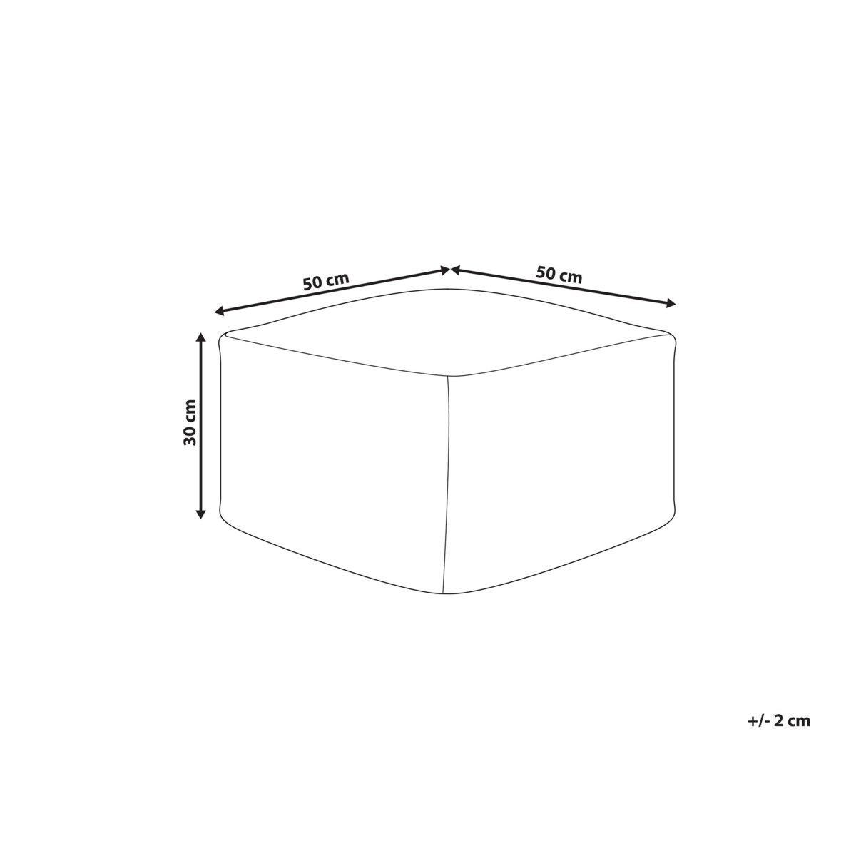Puf ogrodowy 50 x 50 x 30 cm brązowy ZAHRI