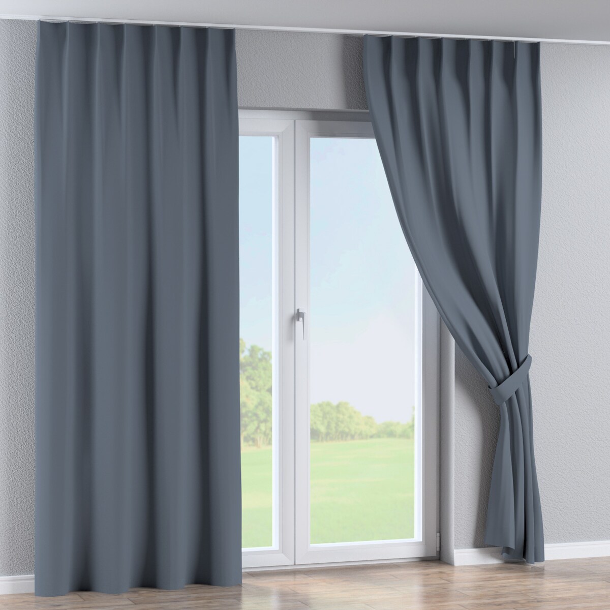 Zasłona na haczykach flex pojedynczych 130x260 grafitowy szary