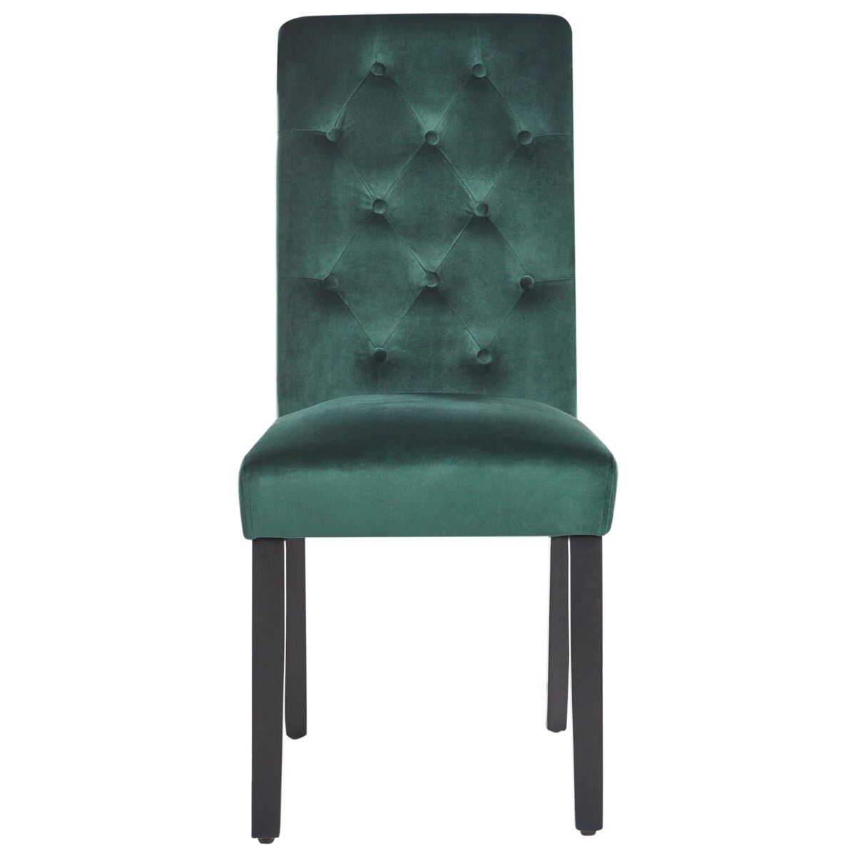 Zestaw 2 krzeseł VELVA Welur Ciemnozielony