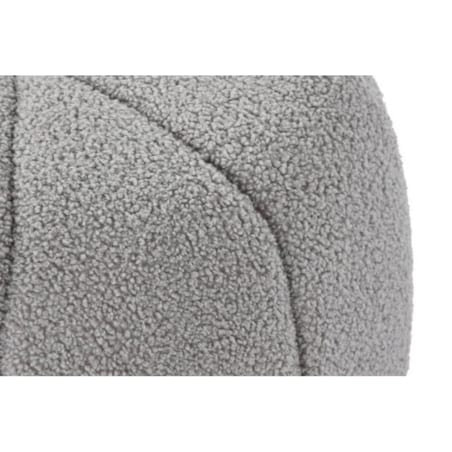 Pufa okrągła boucle 38x50 cm ZUCCA szara