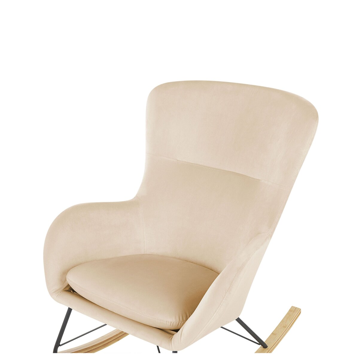 Fotel bujany welurowy beżowy ELLAN