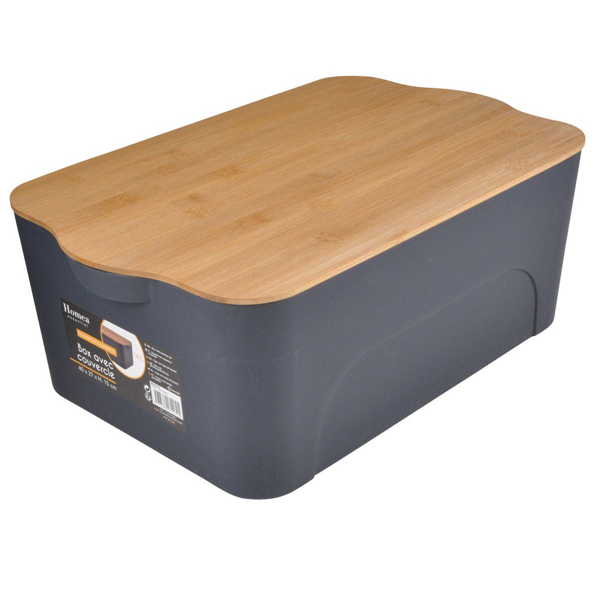 Pudełko z tworzywa sztucznego z bambusowym wiekiem, 5l