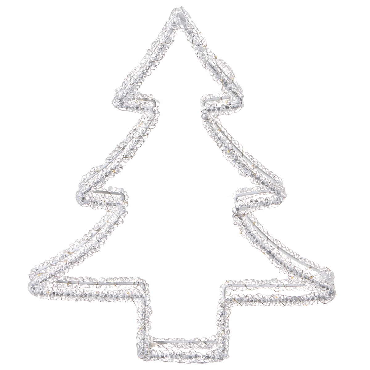 Dekoracja ogrodowa LED OLBOAN Choinka 34 cm Biały
