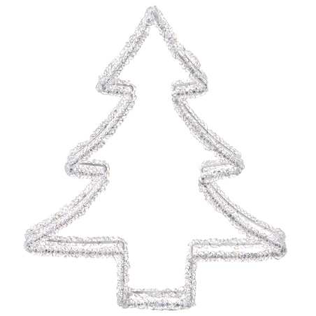 Dekoracja ogrodowa LED OLBOAN Choinka 34 cm Biały