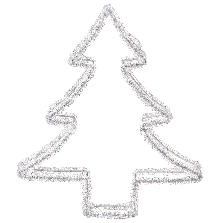 Dekoracja ogrodowa LED OLBOAN Choinka 34 cm Biały
