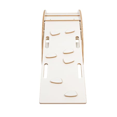 Small Dream Rocker Białe Drewno & Zjeżdżalnia z Beżową Poduszką