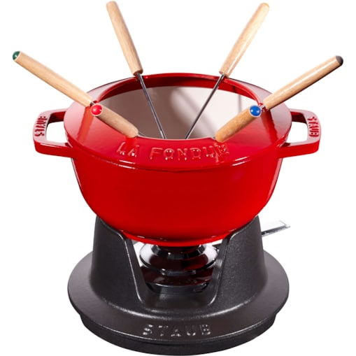 Zestaw do fondue Staub - 18 cm, Czerwony