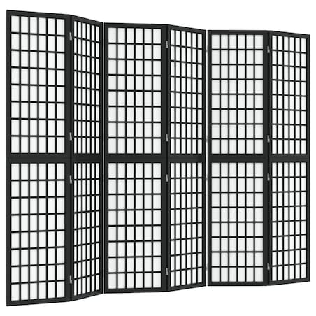 vidaXL Składany parawan 6-panelowy, styl japoński, 240x170 cm, czarny