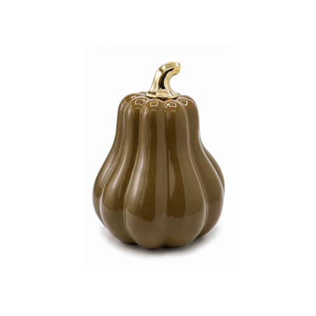 Dekoracja - dynia ceramiczna 23x17x17 cm PERA ciemnobeżowa