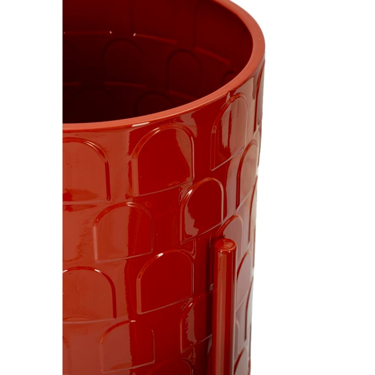 Zestaw 3 kwietników Archy, kolor czerwony, żelazo, wysokości 56,5, 48,5 i 37,5 cm, styl nowoczesny, na rośliny doniczkowe, Mauro Ferretti