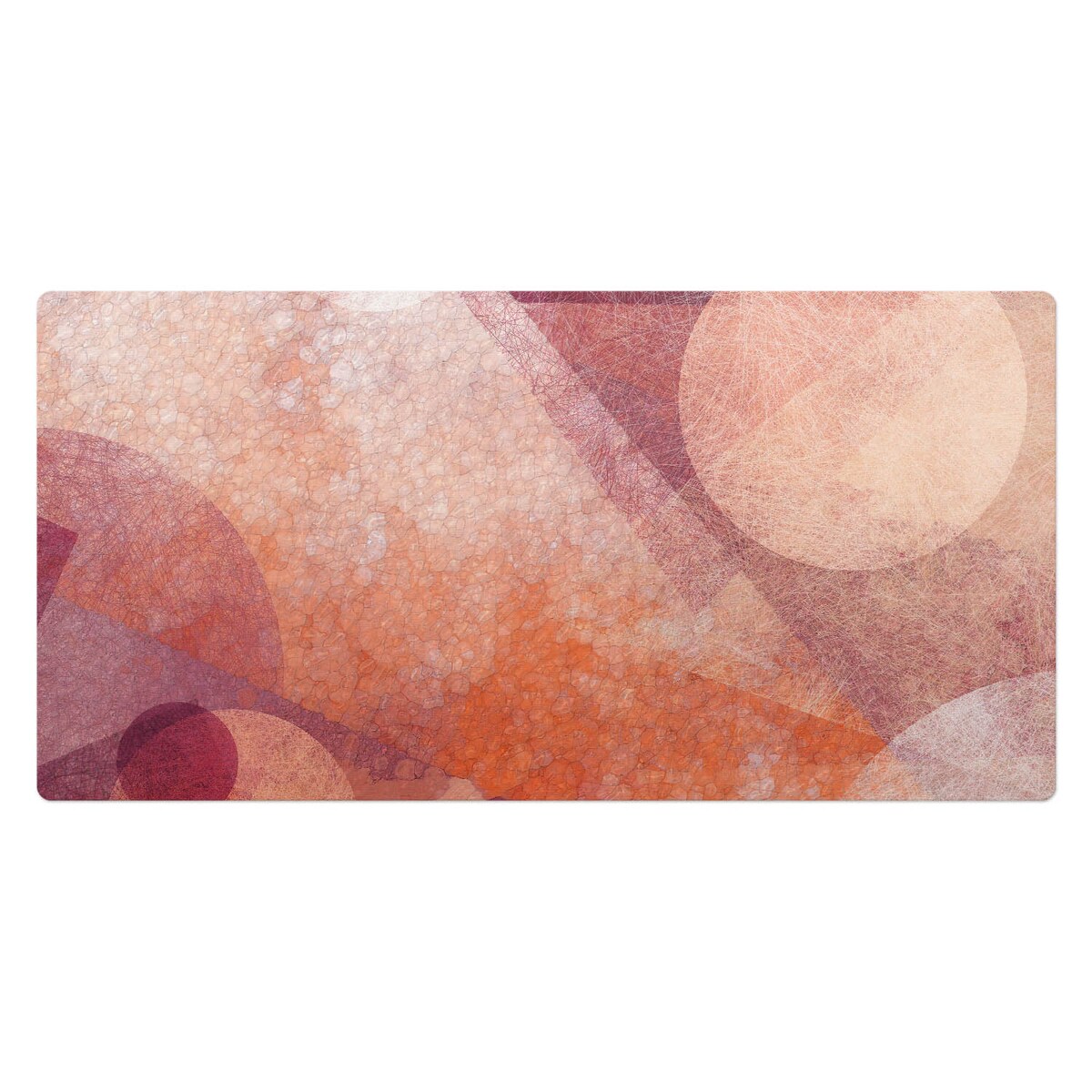 Pomarańczowa mata na biurko Abstrakcyjne koła, 120x60 cm