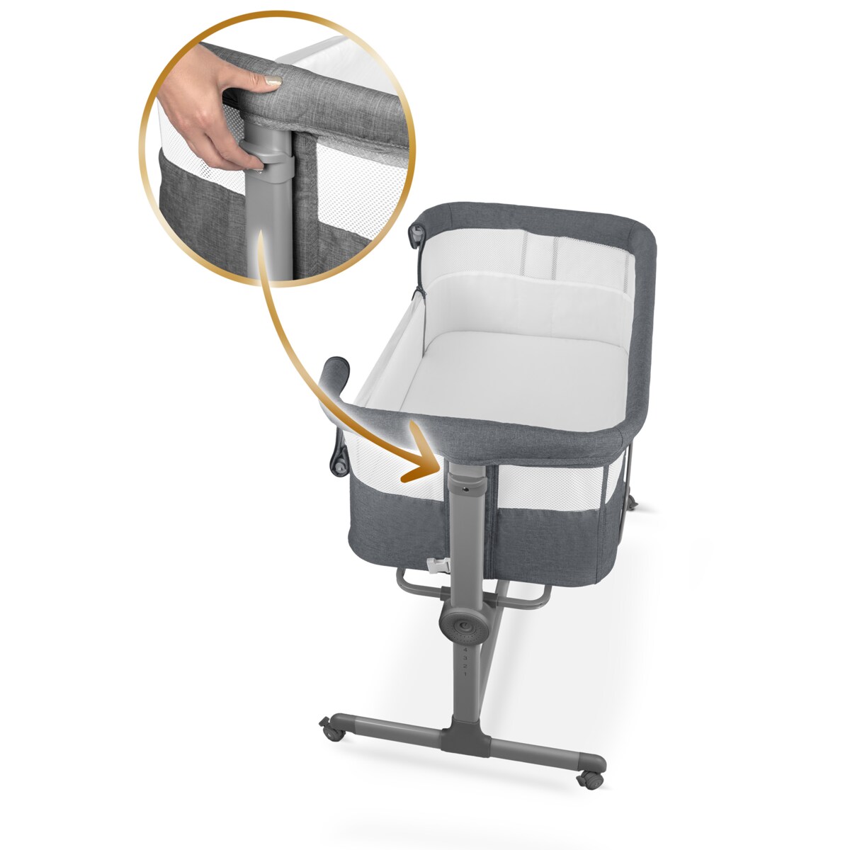 Łóżeczko dziecięce niemowlęce dostawka Nukido składane 0-5m