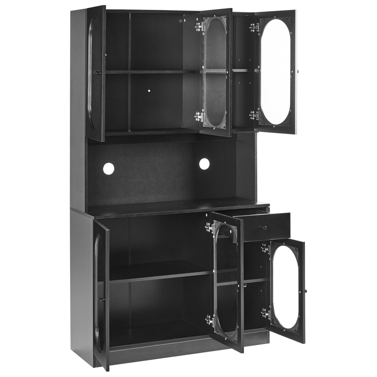 Witryna LANGFORD Drewno Czarny