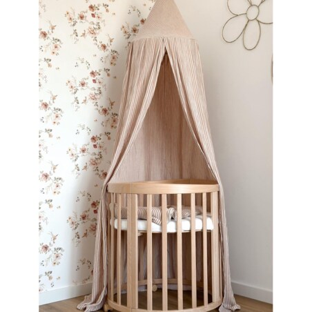 Beige Stripes – baldachim muślinowy