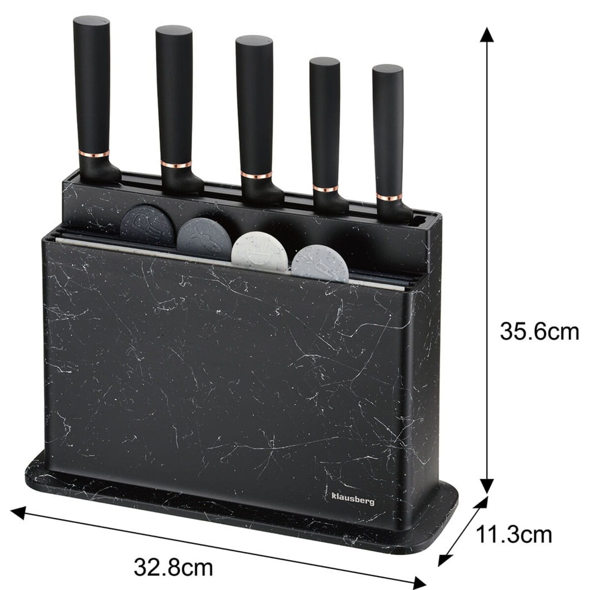 Zestaw noży kuchennych w bloku z deskami do krojenia noże KLAUSBERG