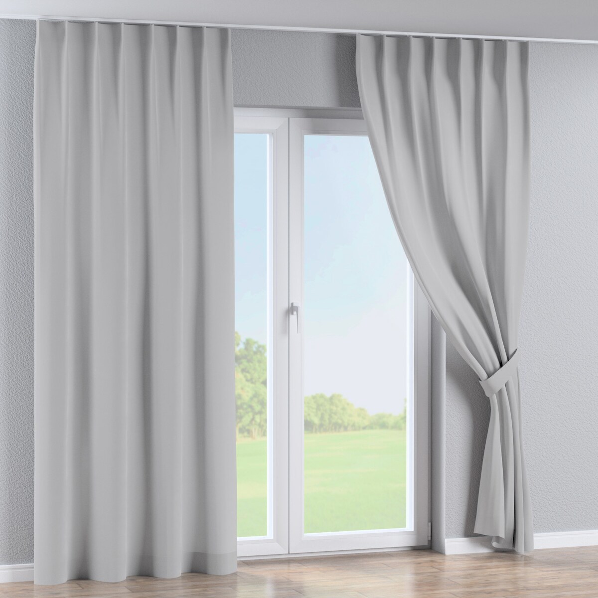 Zasłona na haczykach flex pojedynczych 130x260 srebrny