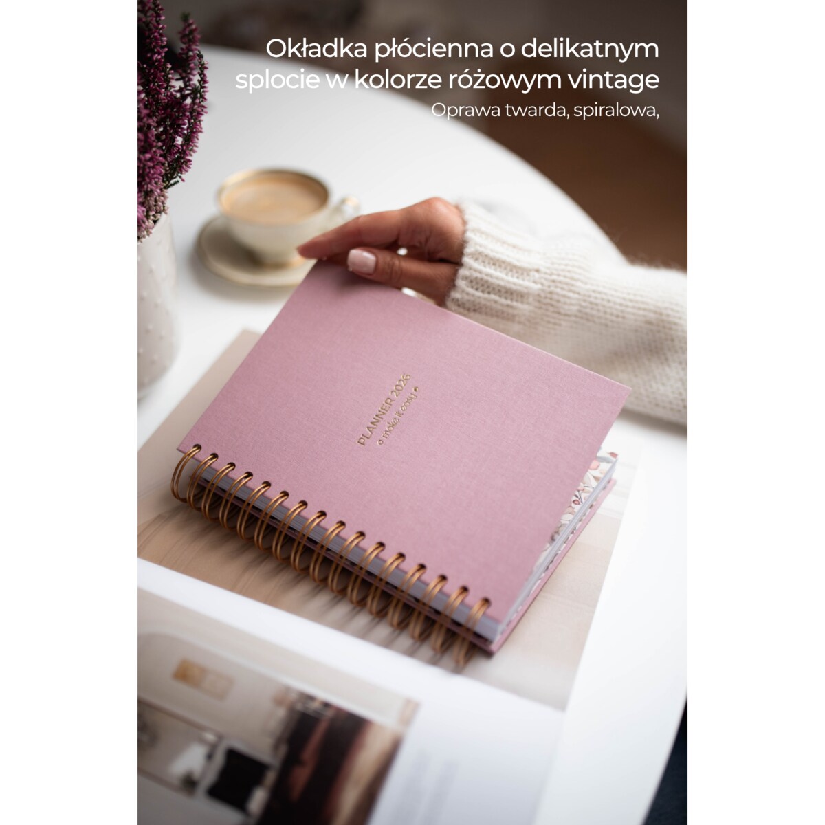 Planner dzienny 2026 na spirali – Magnolia