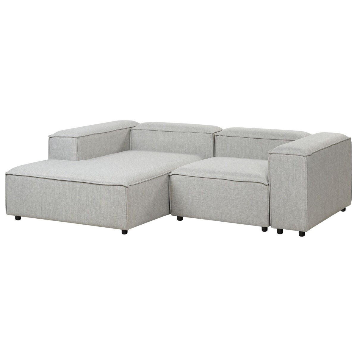 Narożnik modułowy 2-osobowy prawostronny z otomaną jasnoszary ARDAL