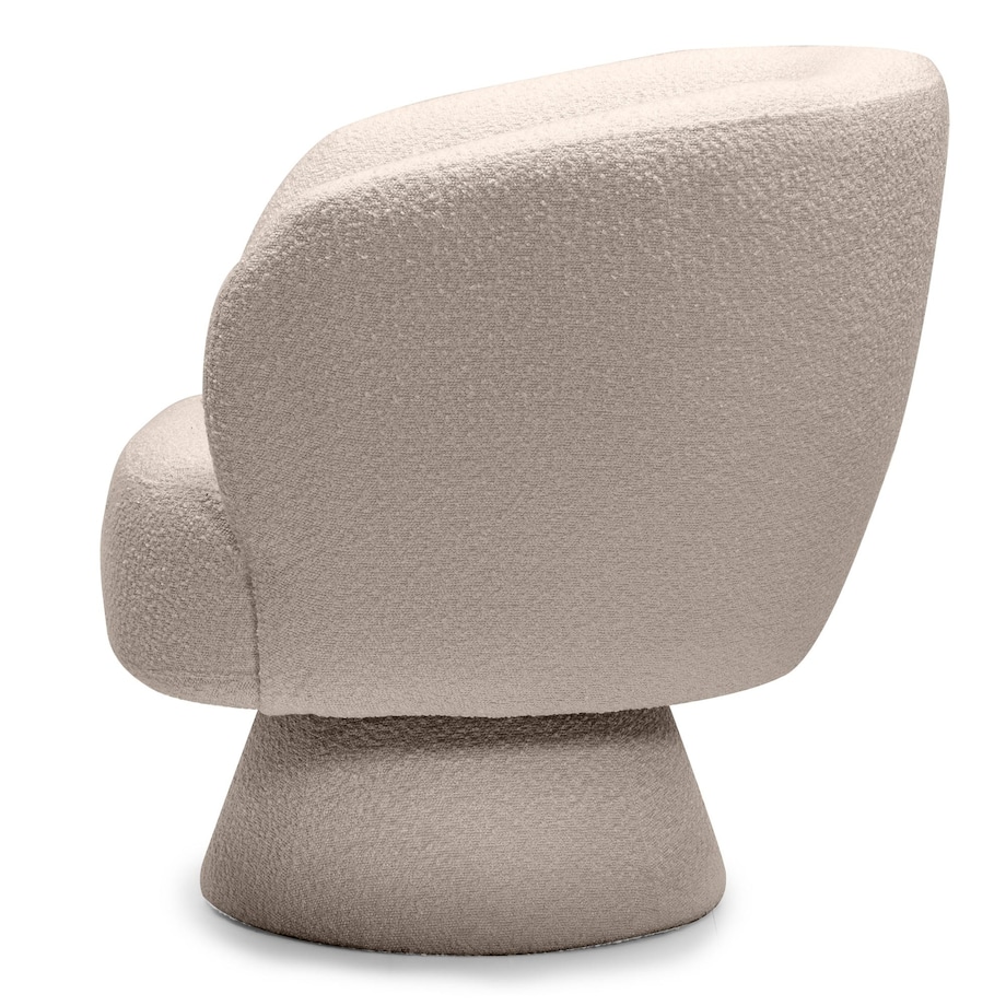 Fotel obrotowy beżowy bouclé Nalf