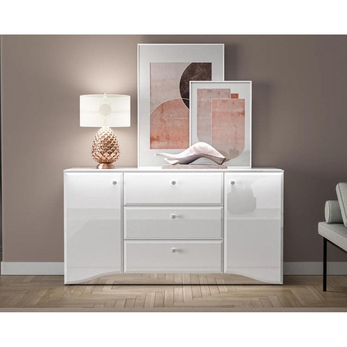 Komoda BLANC 02 2D3S 160 biały połysk