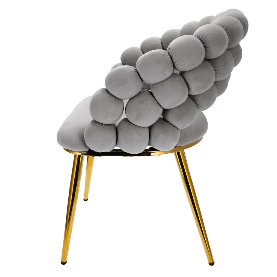 Krzesło welurowe BELLA tapicerowane szare