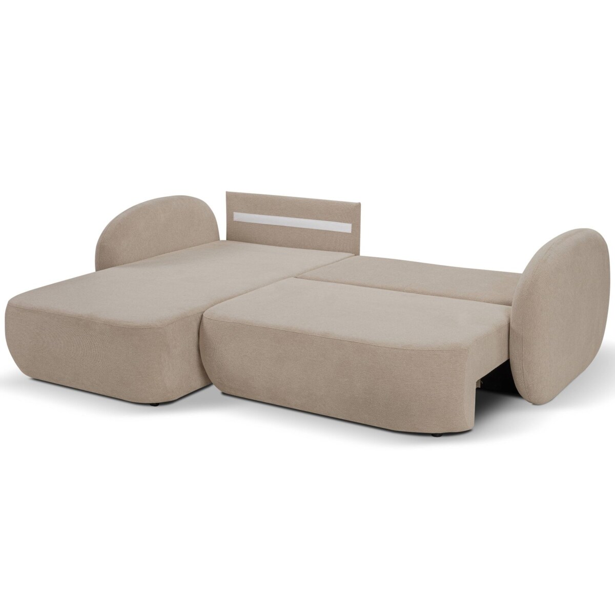 Nowoczesny narożnik rozkładany OLIVIO lewy - kolor cappuccino