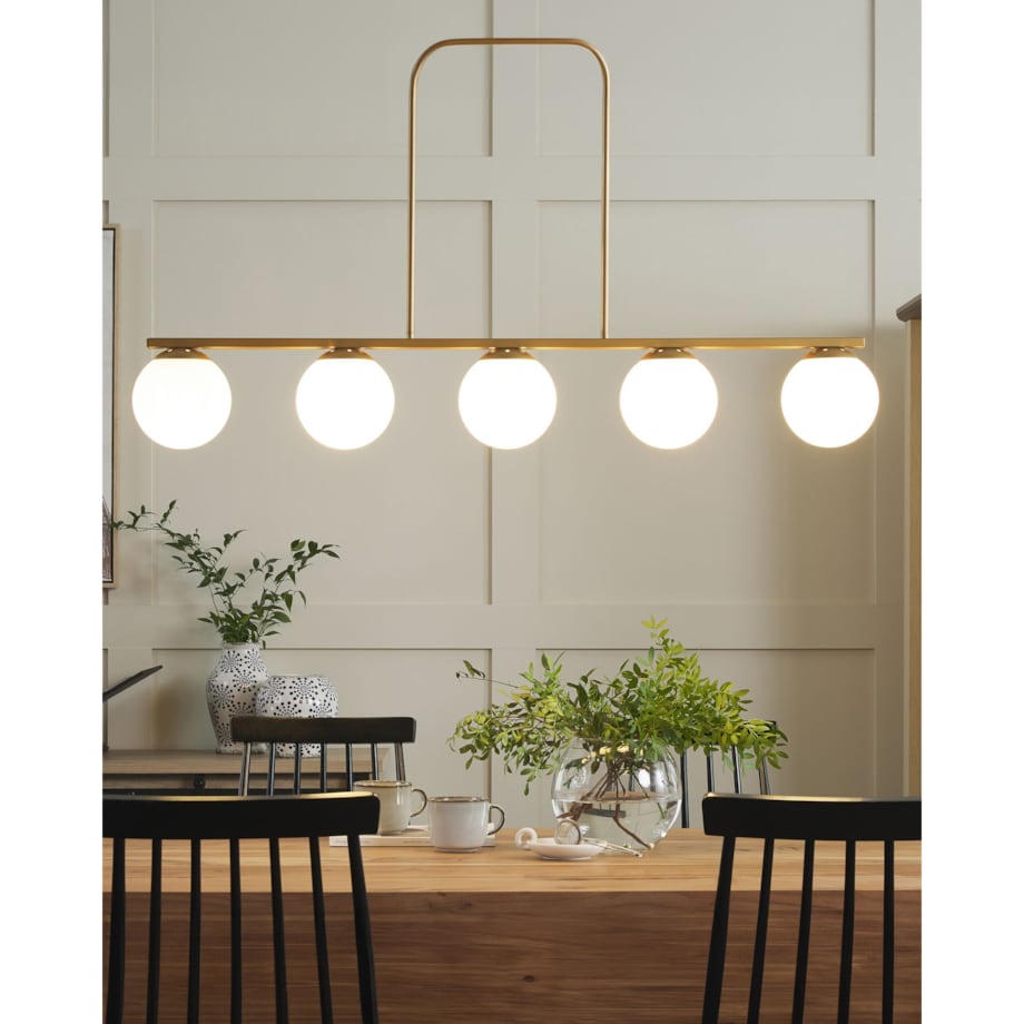 Lampa wisząca 5-punktowa metalowa złota ZIKULI